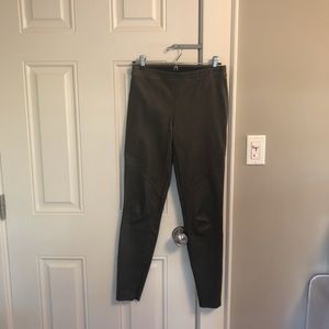 Tahari coated leather legging in black/dark green